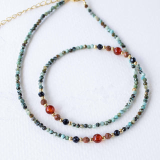 Mixed Turquoise & Natural Stone Beaded Necklace