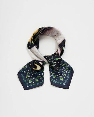 Niva Narrative Medium Square Scarf in Navy