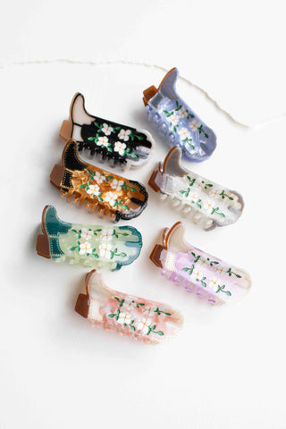 Floral Western Boot Design Featuring Magnolia Blossoms