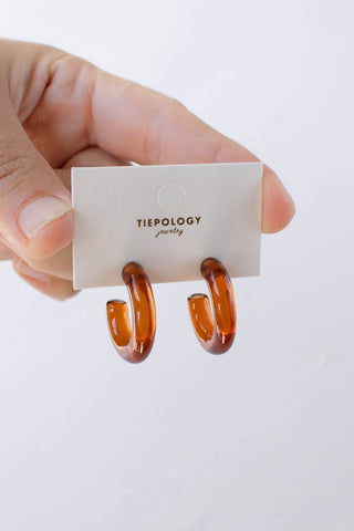 Amber Hoop Earrings