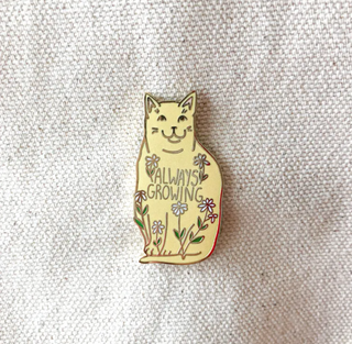 Always Growing -Orange cat hard enamel pin