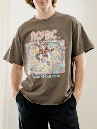 ACDC Blow Up Video Charcoal Thrifted Tee