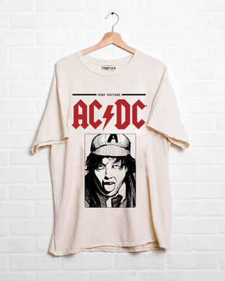 ACDC High Voltage Sketch Off White Thrifted Graphic Tee