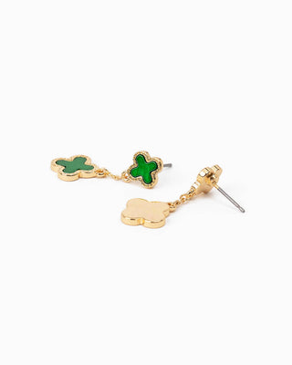 Mother of Pearl Double Clover Drop Earrings
