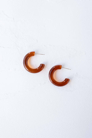 Amber Hoop Earrings