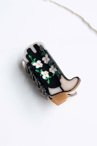 Floral Western Boot Design Featuring Magnolia Blossoms