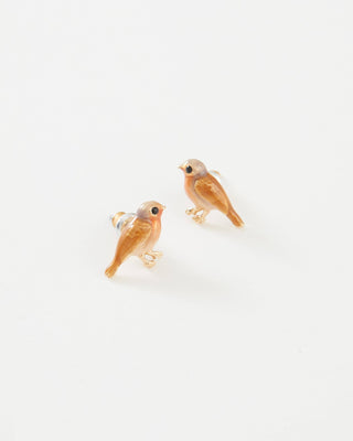Enamel Robin Earrings