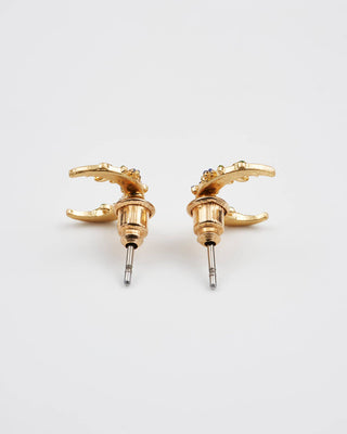 Nightshade Moon Gold Stud Earrings