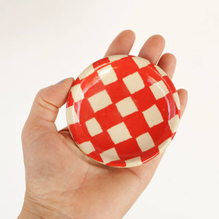 Ceramic Checkerboard Jewelry Dish