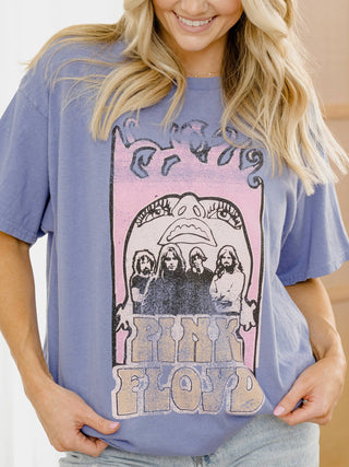 Pink Floyd Festival Colors Violet Thrifted Graphic Tee