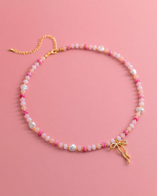 Pastel Crush Coquette Bead Pearl Necklace