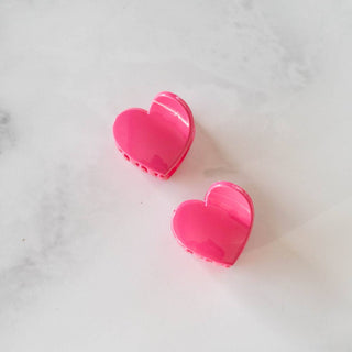 Glossy Candy Hearts Hair Clip Set