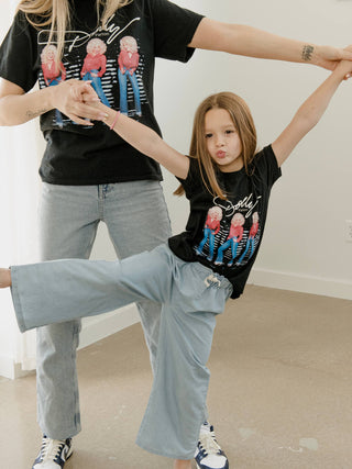 Dolly Parton Triple Threat Black Thrifted Licensed Tee