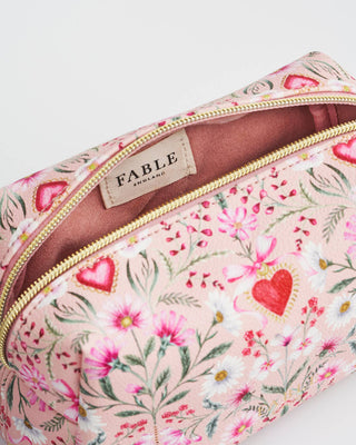 Floral Heart Pink Pouch