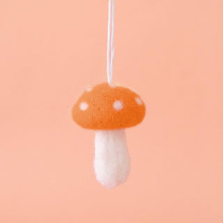 Felt Mushroom Ornament | Orange