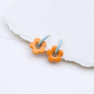 Retro Flower Hoop Earrings