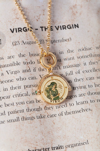 Virgo Zodiac Spinner Necklace