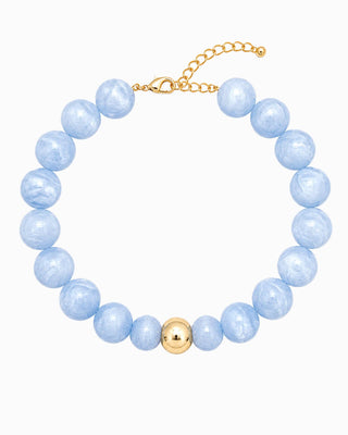 Pastel Marble Statement Beaded Necklace