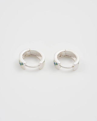 Forget Me Not Silver Mini Hoop Earrings