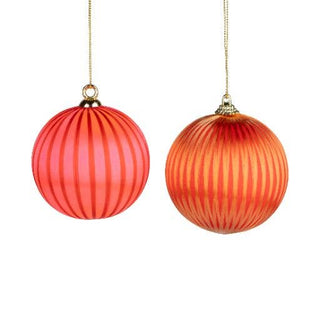 2 Asst'd pinstrp yarn plastic ball orns,rd/pnk/org
