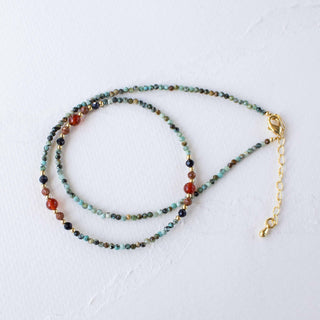 Mixed Turquoise & Natural Stone Beaded Necklace