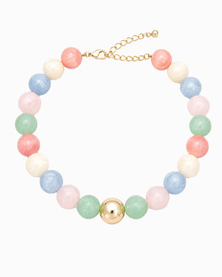 Pastel Marble Statement Beaded Necklace