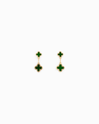 Mother of Pearl Double Clover Drop Earrings
