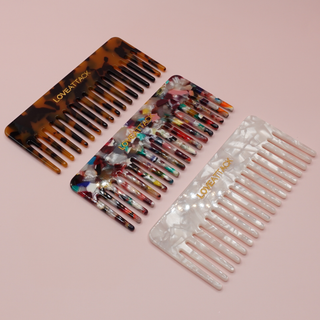 Wide Tooth Detangling Cellulose Acetate  Hair Combs