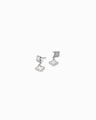 Mother of Pearl Double Clover Drop Earrings