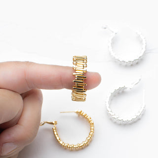 Geometric Link Hoop Earrings