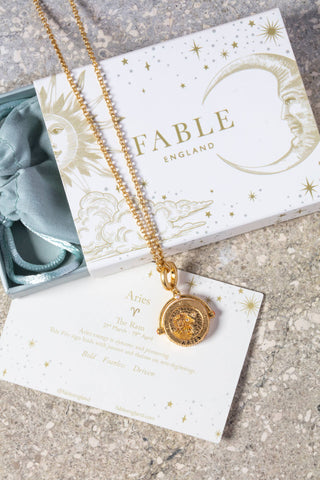 Aries Zodiac Spinner Necklace