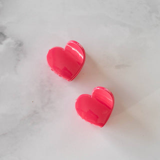 Glossy Candy Hearts Hair Clip Set