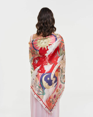 Freya Pink Narrative Square Scarf