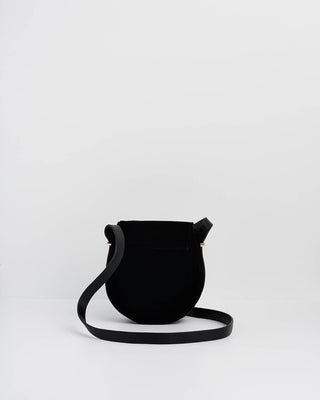Black Dove & Floral Star Velvet Embroideried Saddle Bag