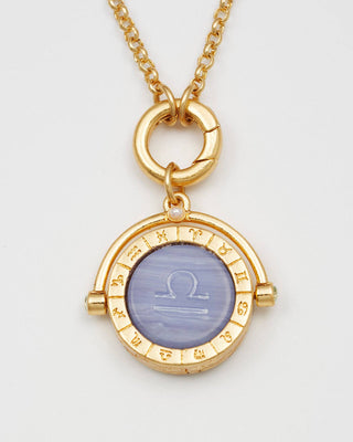 Libra Zodiac Spinner Necklace