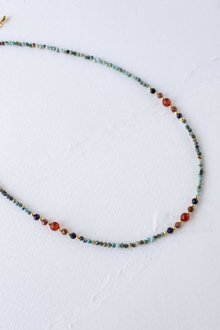Mixed Turquoise & Natural Stone Beaded Necklace
