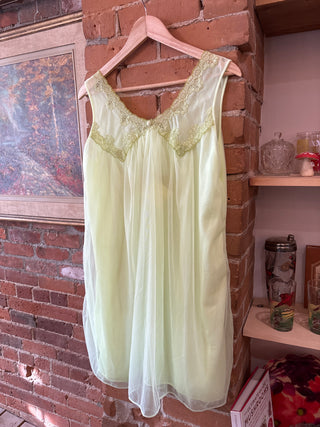 Vintage 60s Lime Green Babydoll Chemise