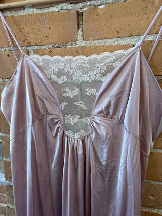 Vintage Mauve Nylon Slip Dress