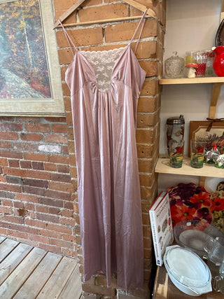 Vintage Mauve Nylon Slip Dress