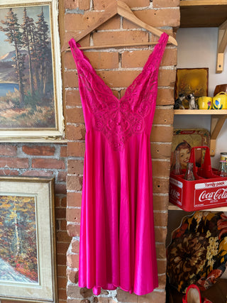 Vintage Hot Pink Slip Dress