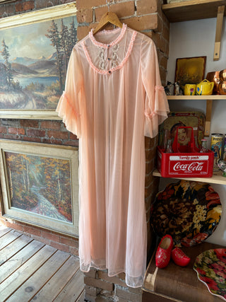 Vintage Peach Nighty Cover-up Duster