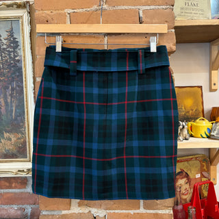 Plaid Belted Mini Skirt Pre Loved