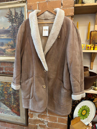 Brown Tan Sherpa Lined Coat