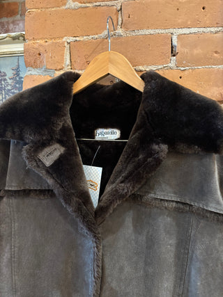 Bagatelle Sherpa Suede Dark Brown Coat