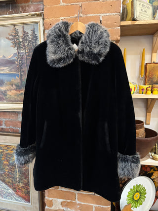 Black Faux Fur Coat