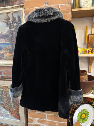 Black Faux Fur Coat