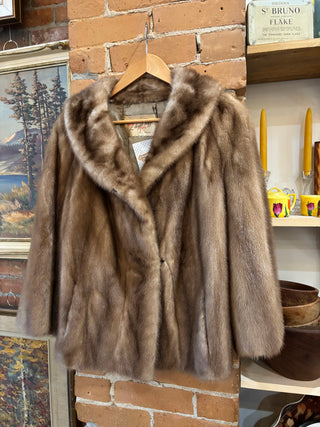 Vintage Little Mink Fur Cape Coat