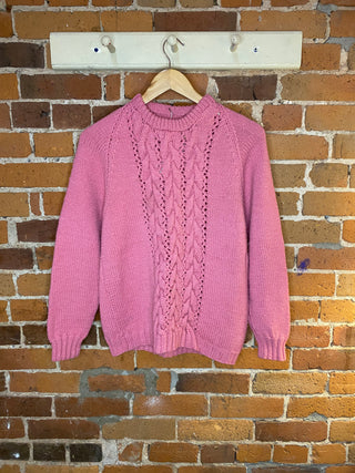 Vintage Hand Knit Sweater - Pink Knit
