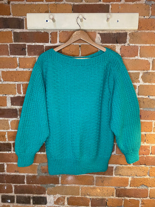 Vintage Hand Knit Sweater - Green
