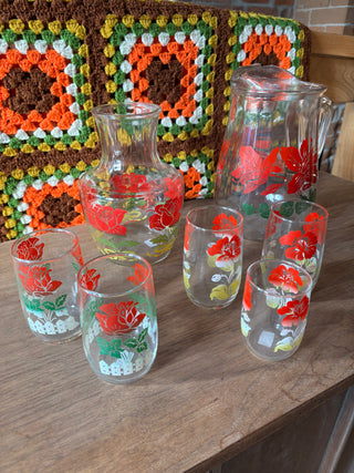 Vintage Floral Glassware